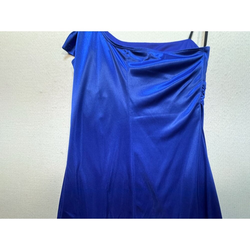 Deb Women's Elegant Mini Dress Sleeveless Size Medium Solid Blue Lightweight - Picture 11 of 12